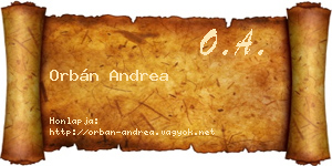 Orbán Andrea névjegykártya