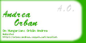 andrea orban business card